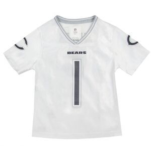 NFL Chicago Bears Justin Fields #1 Girls White Glitter Jersey, Medium (7/8)